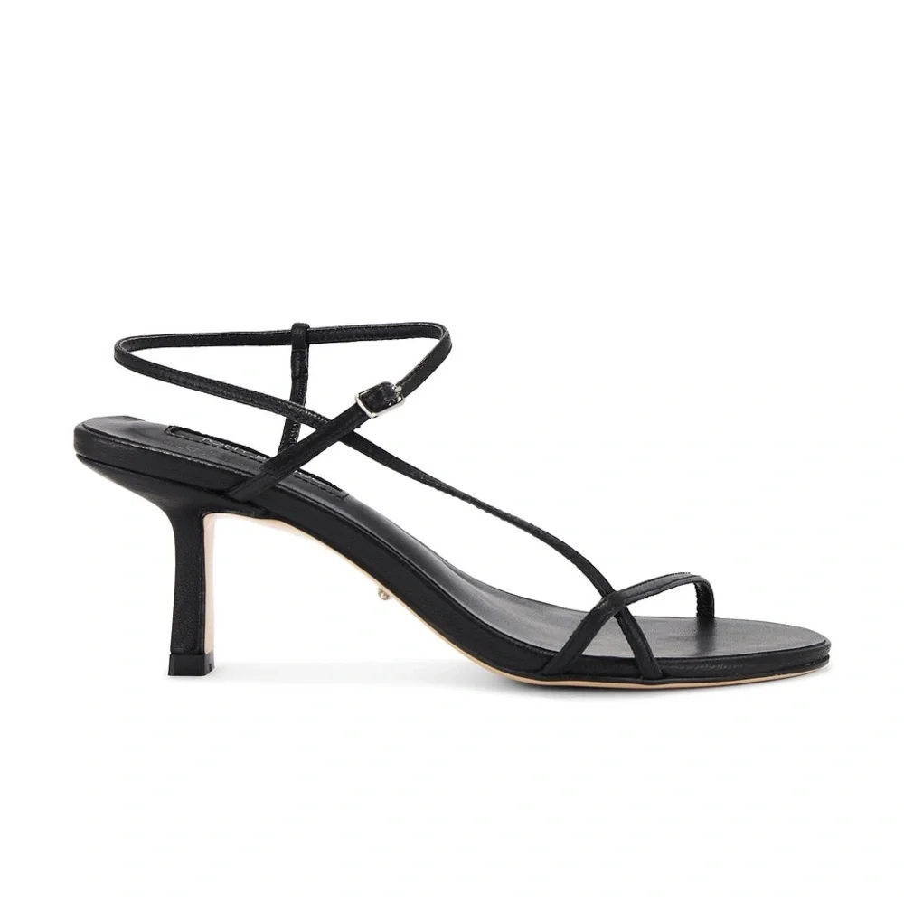 Tony Bianco Black Strappy Kitten Heel Sandals